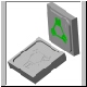 CAD model of mold with part